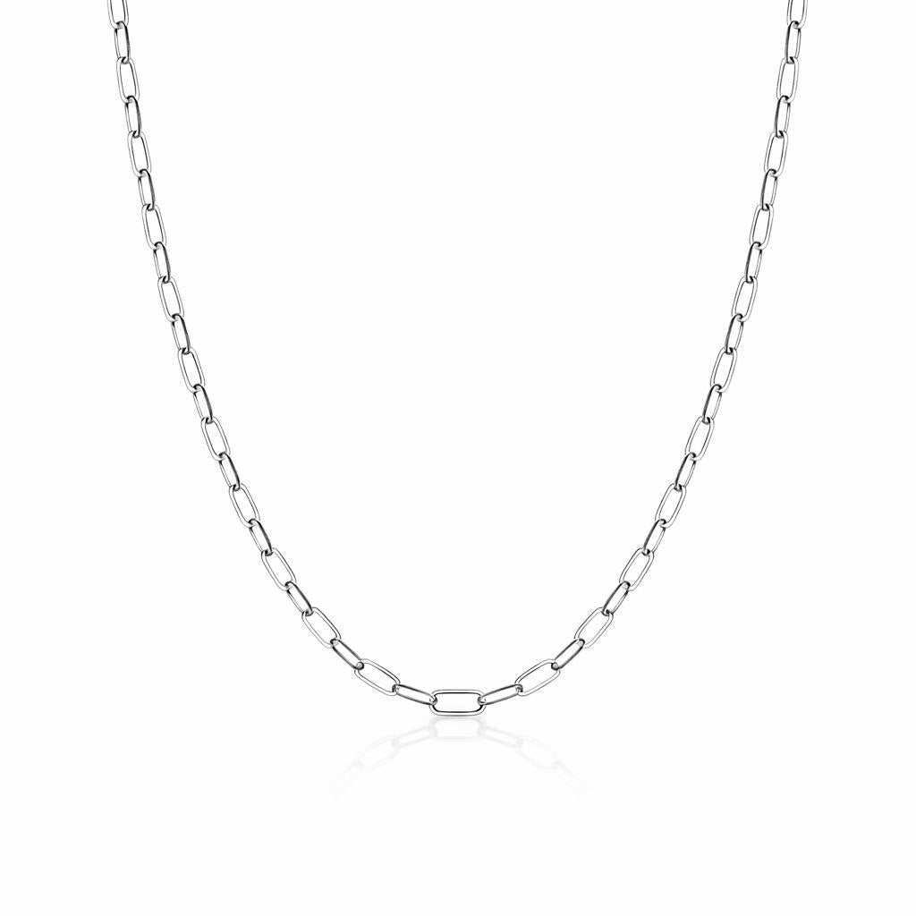 14 Karat White Gold Paperclip Chain