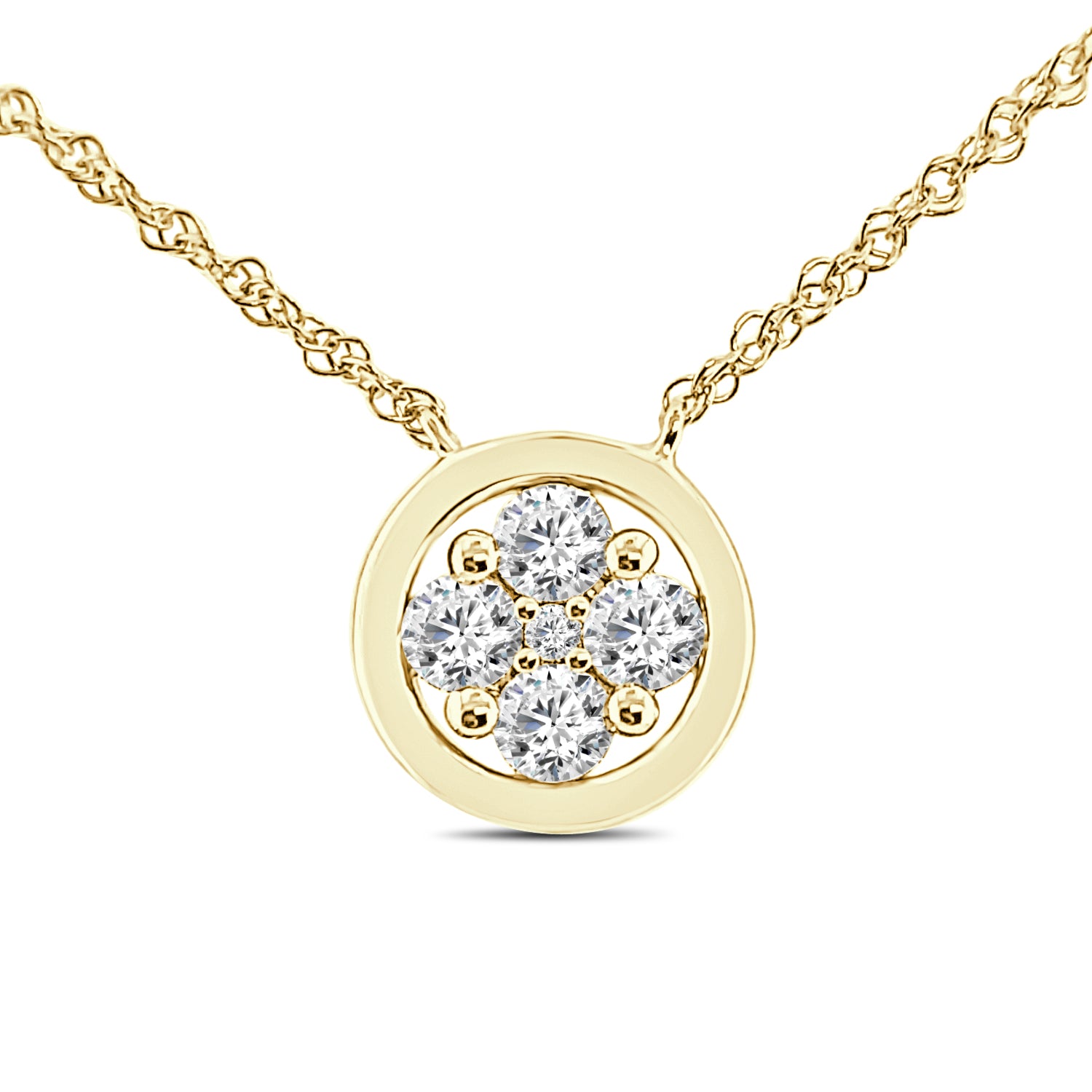 14 Karat Yellow Gold Necklace with 0.33 ct Natural Diamond