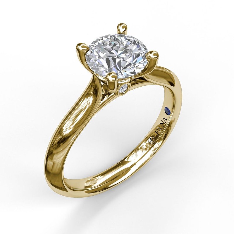 Knife Edge Engagement Mounting in 14 Karat Yellow Gold