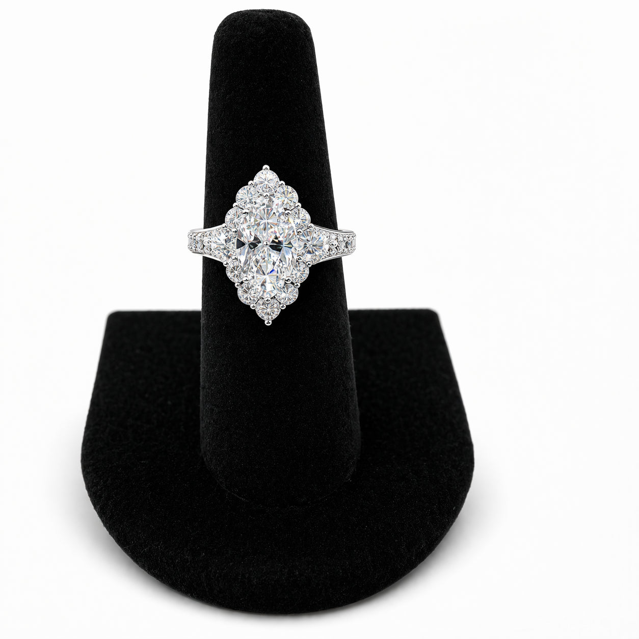 14K White Gold Lab Diamond Marquise Cut Engagement Ring - 1.5 Carats