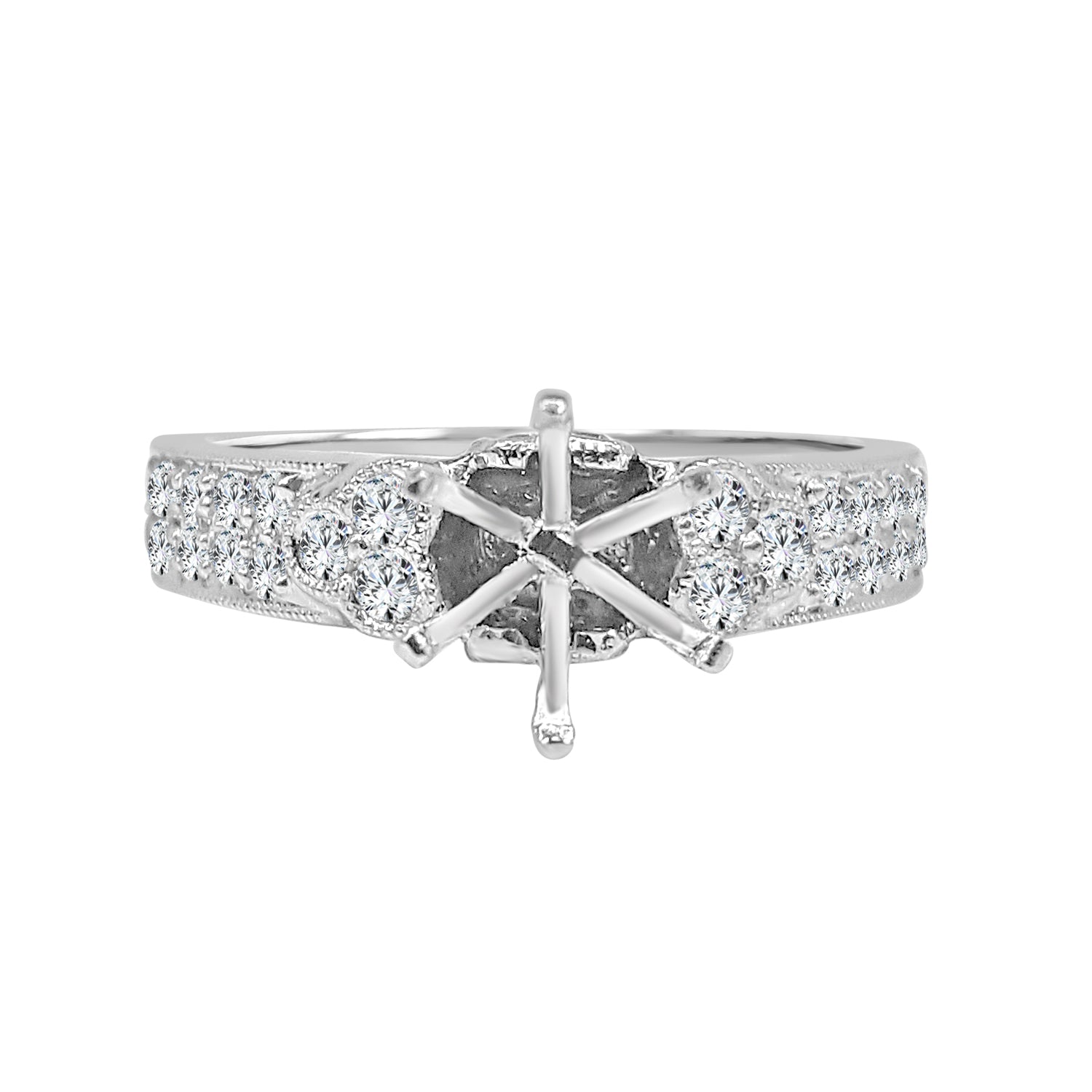 Stunning 18 Karat White Gold Engagement Mounting