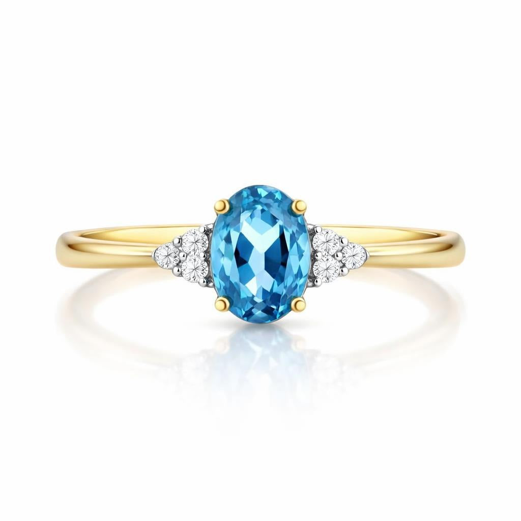 Elegant 10TT Blue Topaz Ring