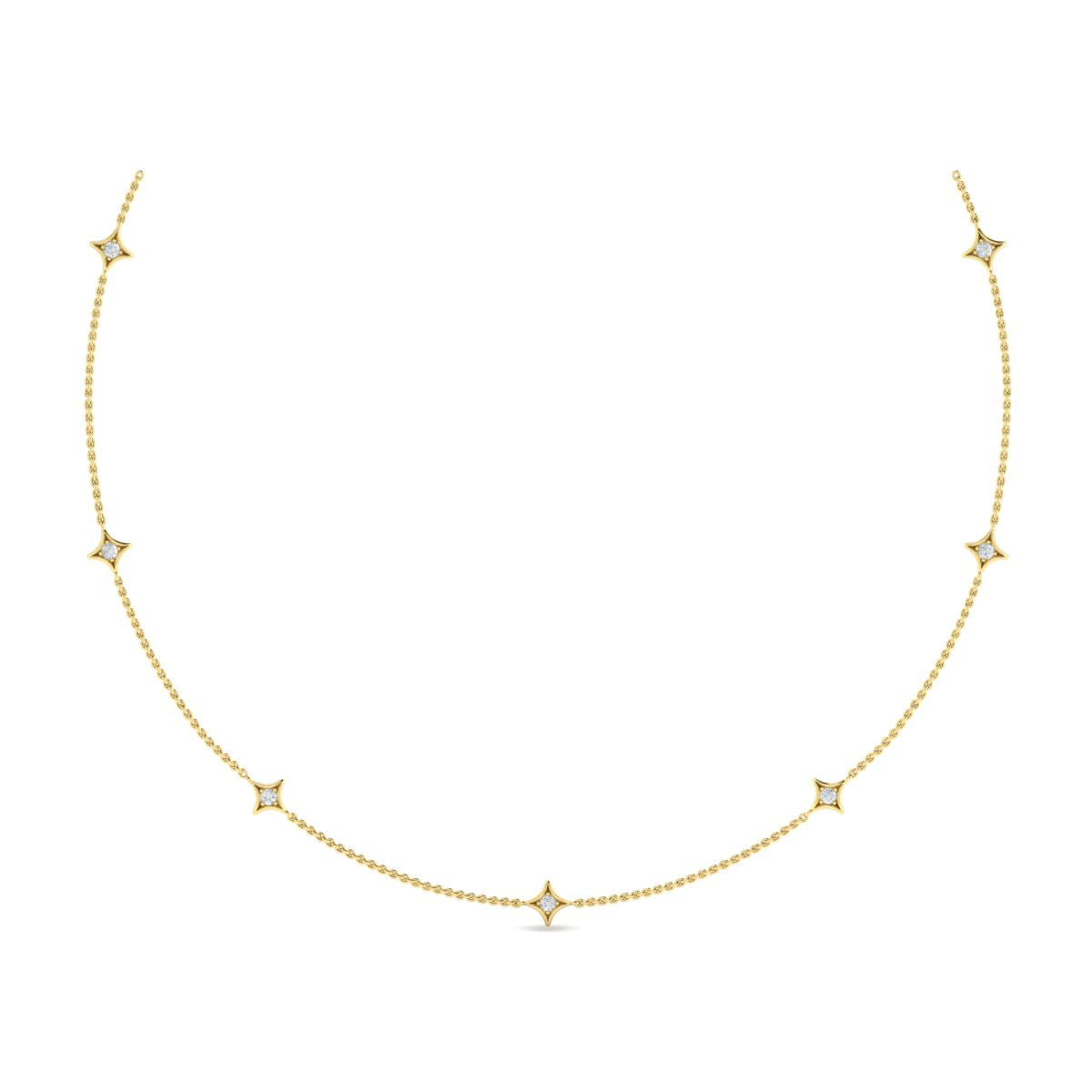 Starlight Brilliance 0.37ct Natural Diamond Necklace in 14 Karat Yellow Gold