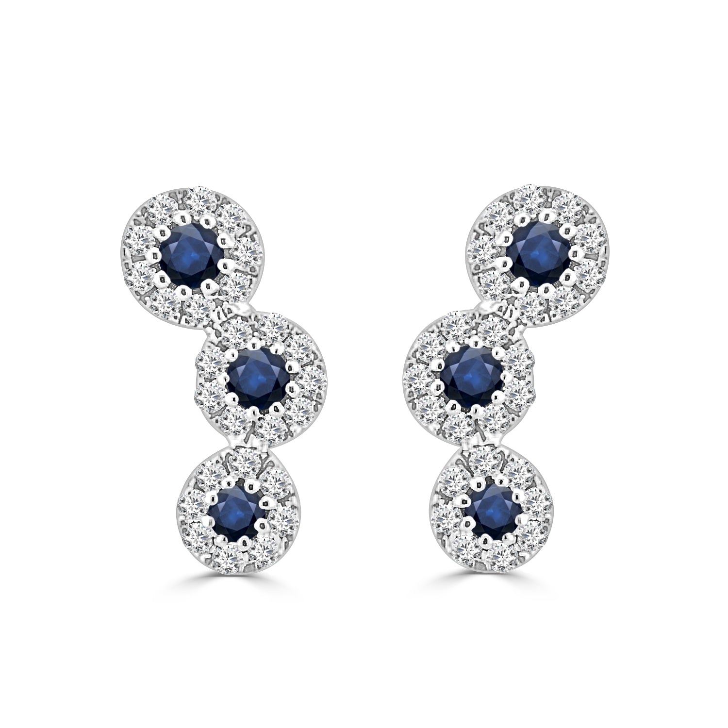 14 Karat White Gold Ruby Earrings - 0.35 Carats