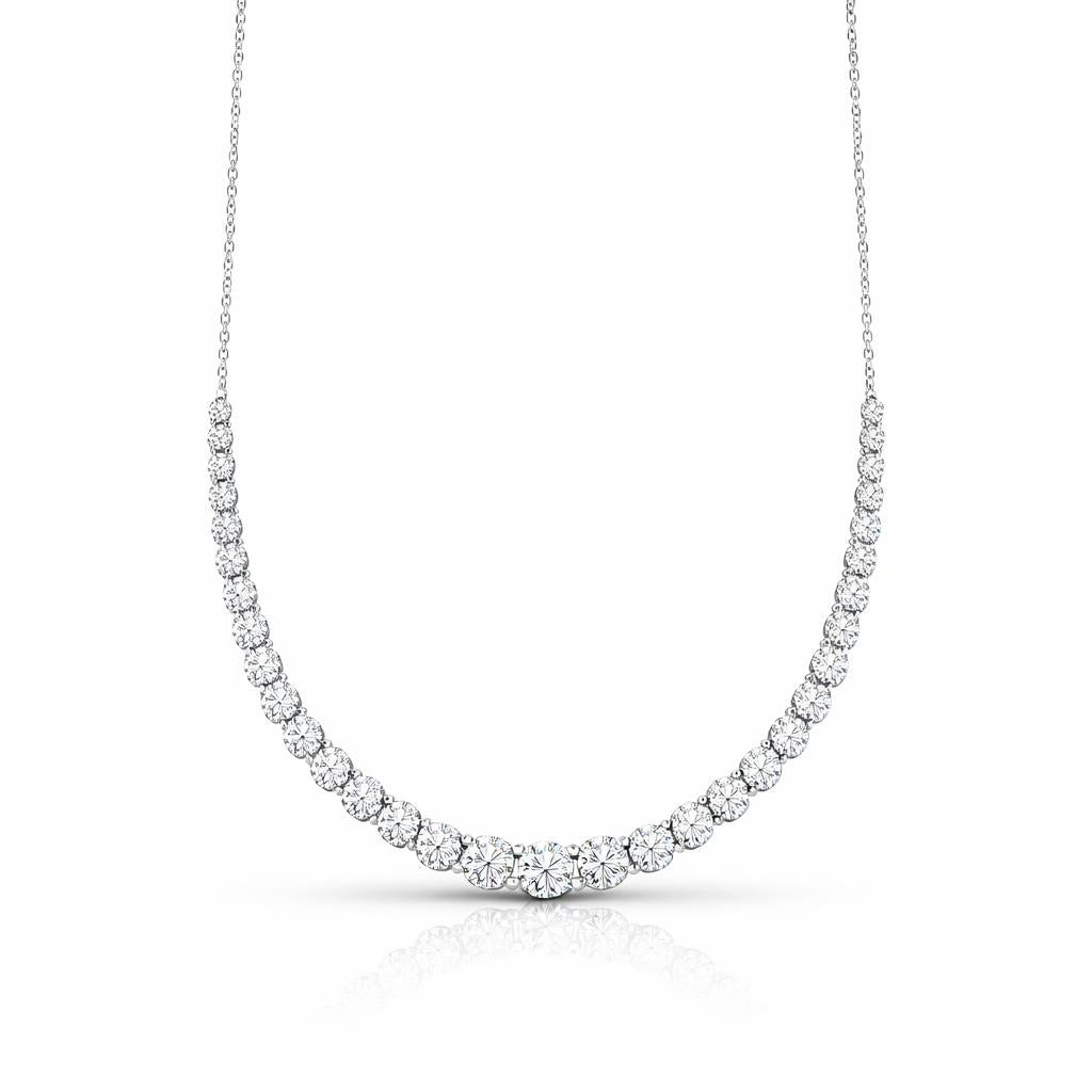 Half Graduated Tennis Necklace