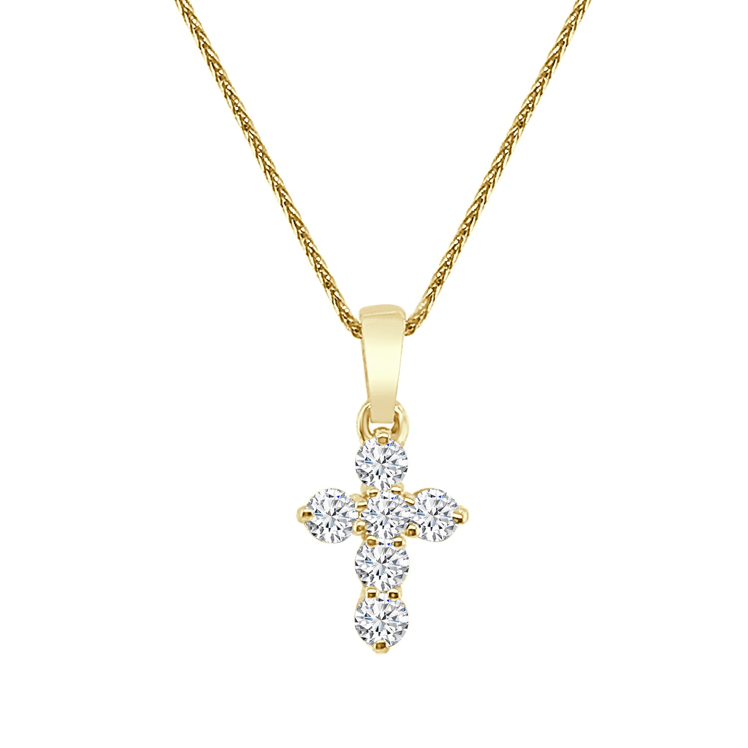 Petite 6 Stone Diamond Necklace in 14 Karat Yellow Gold - 0.48 Carat