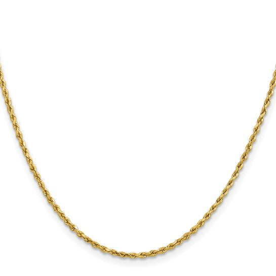 14K Yellow Gold Estate Solid Diamond Cut Chain