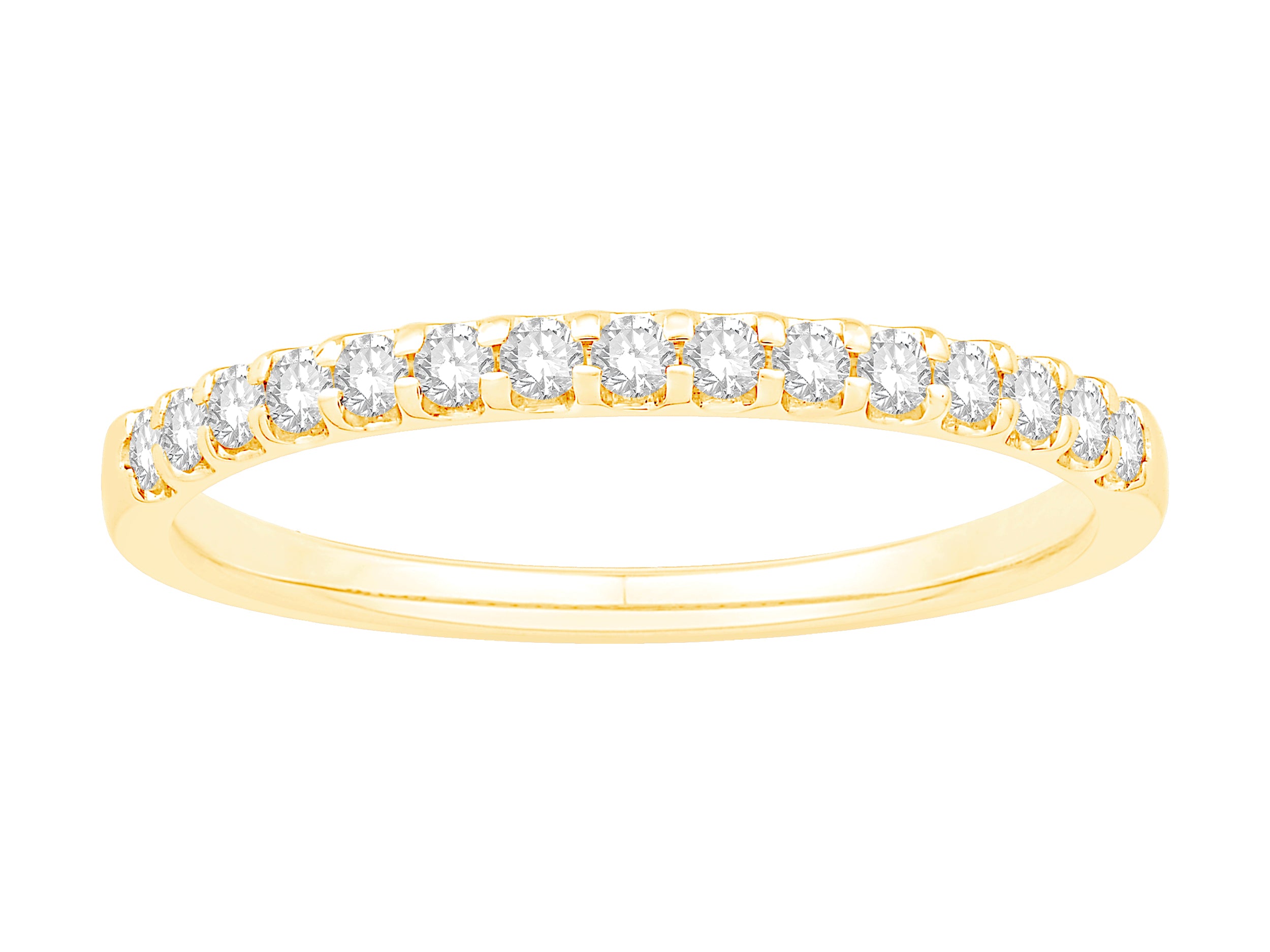 14K Yellow Gold Lab Diamond Wedding Band - Round Shape 0.27 CT