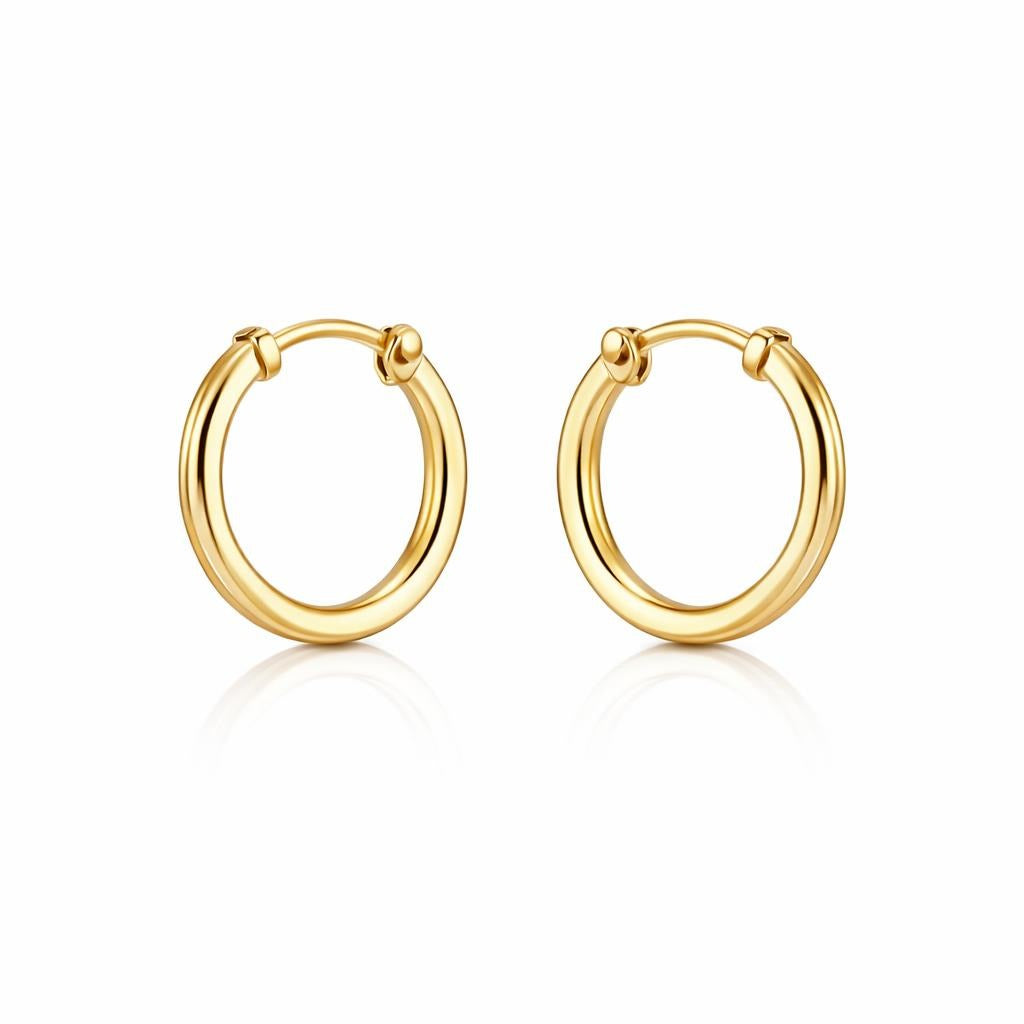 10 Karat Yellow Gold High Polish Hoop Earrings