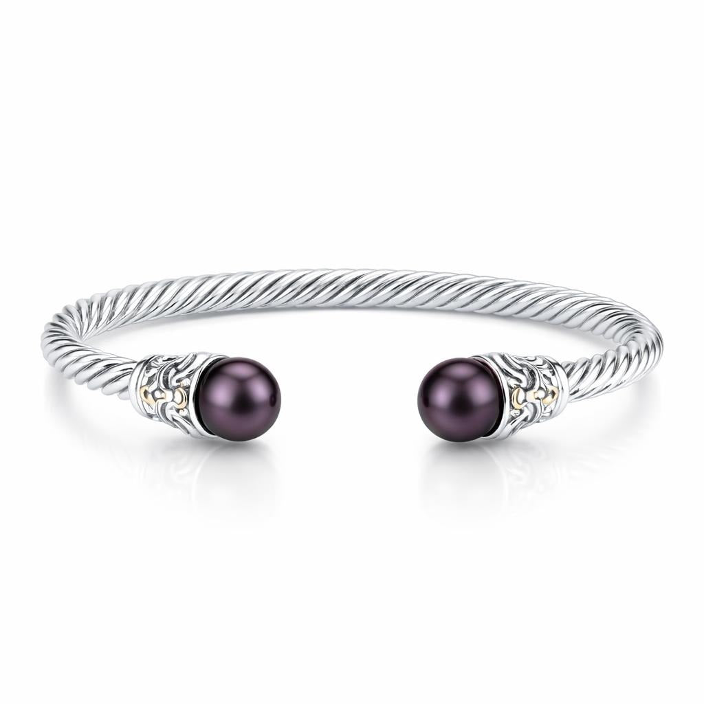 Twisted Blue Cable Bangle