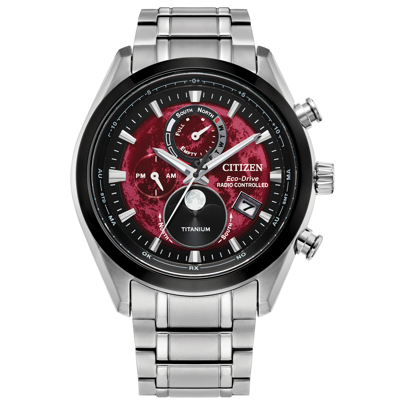 Citizen Titanium Mens Watch with Automatic Radio Controlled Tsuki-yomi Technology