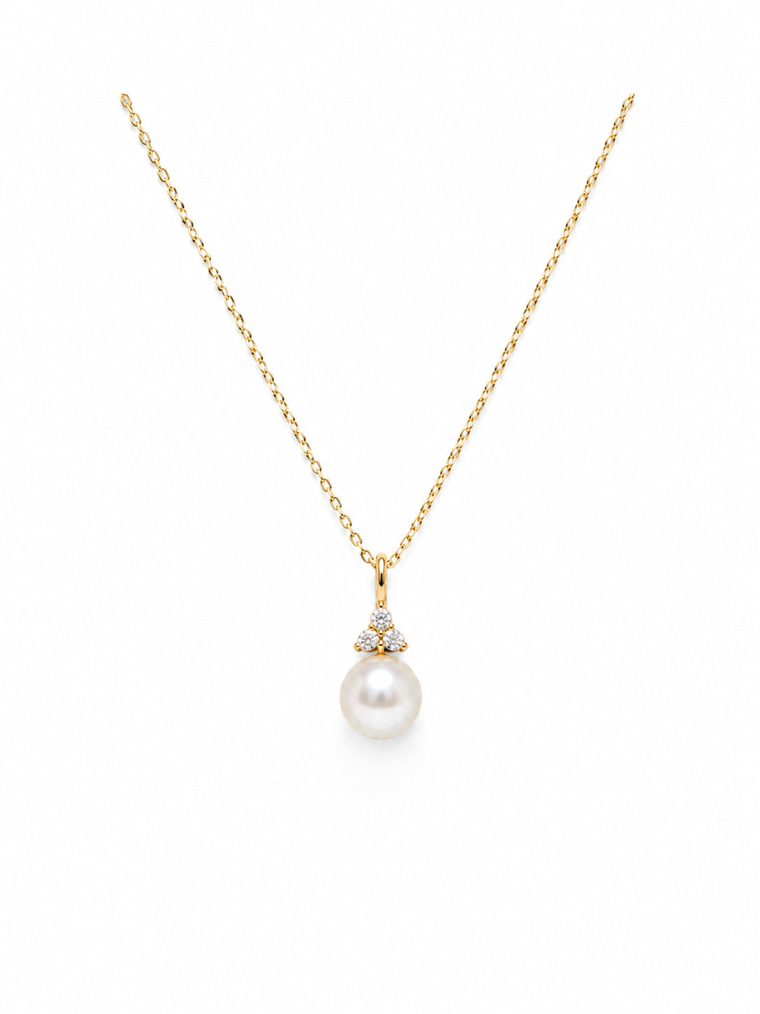 10 Karat Yellow Gold Pearl Necklace with 6mm Round Beads