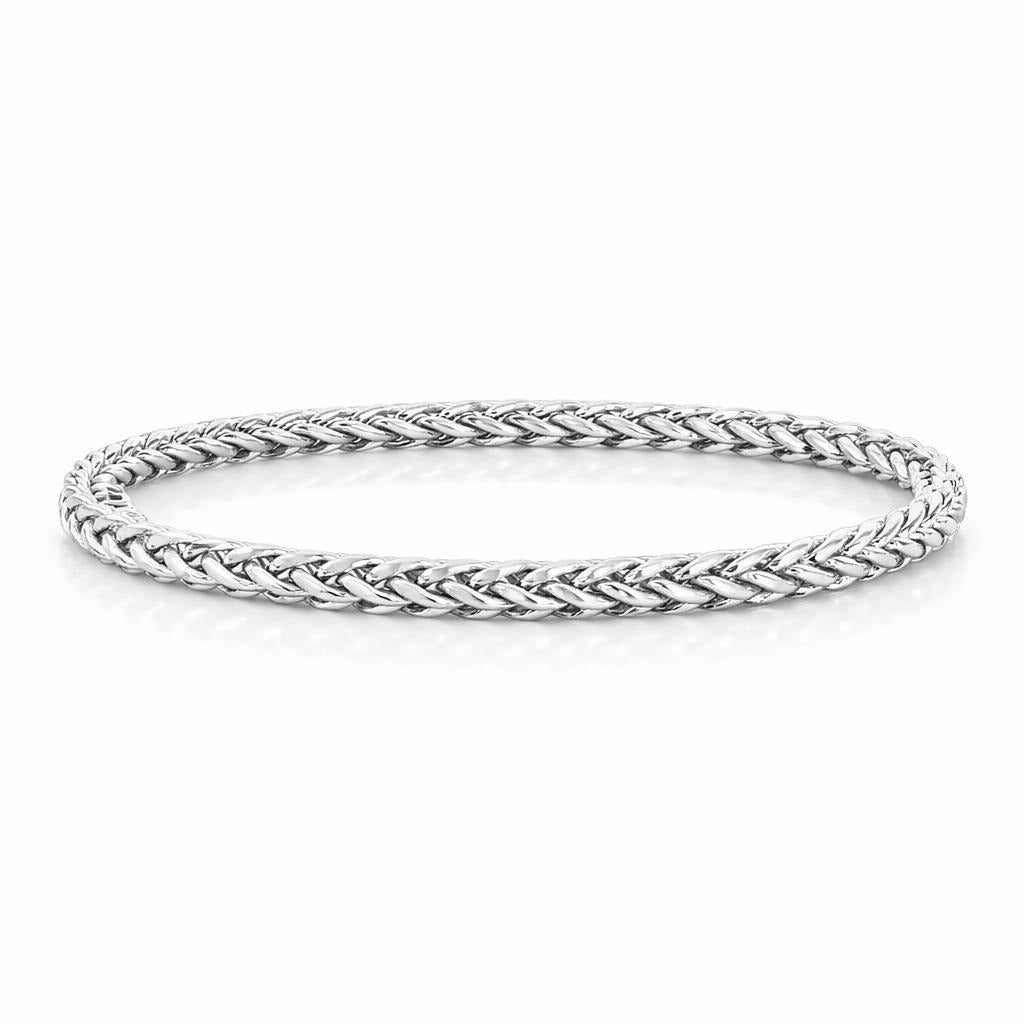 14 Karat White Gold Hollow Bracelet