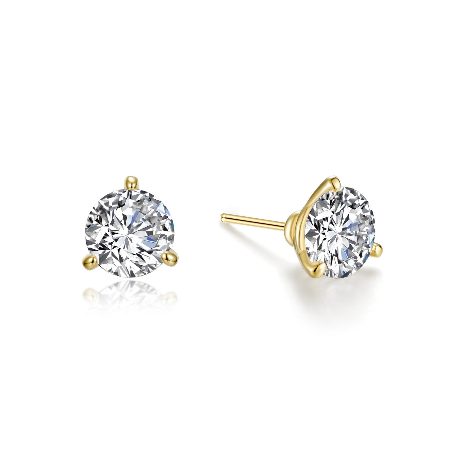Martini Solitaire Studs in Gold Plated Sterling Silver with Lassaire 2