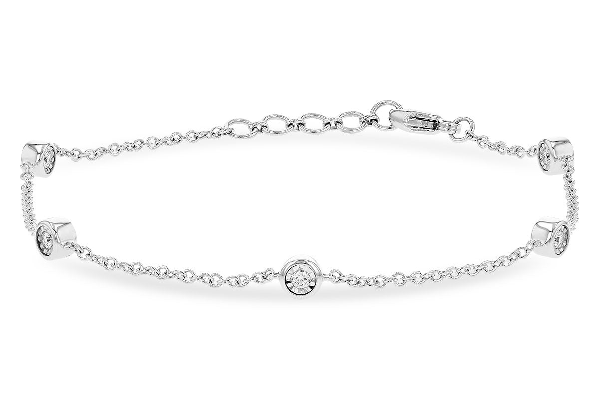 14 Karat Two-Tone Bracelet with Natural Diamond 0.25 Carats