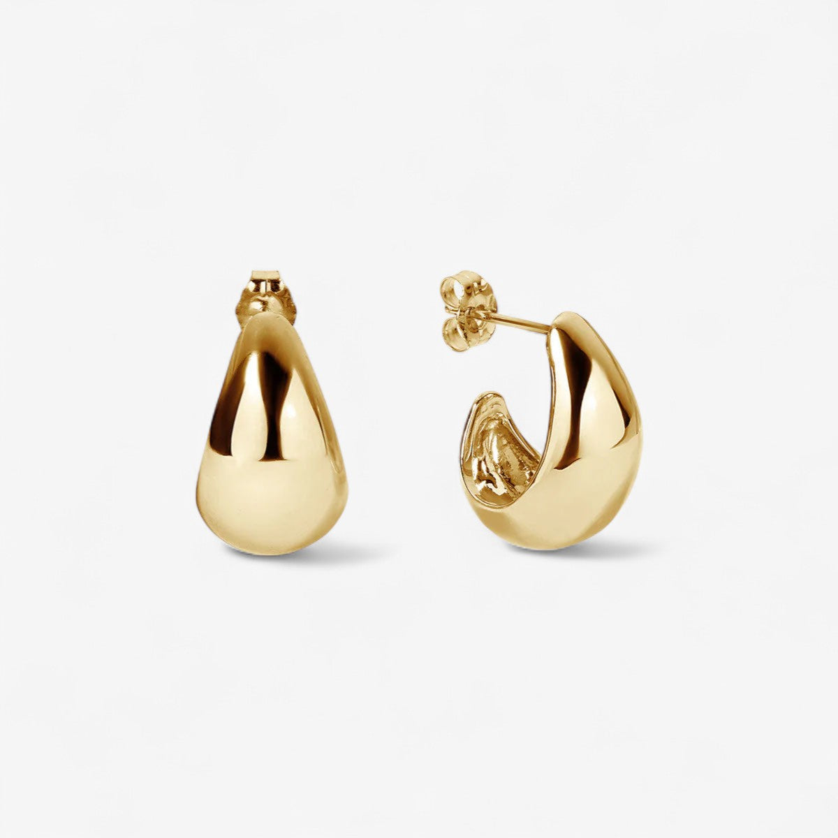 Crescent Moon Earrings - Gold Plated Sterling Silver Delight