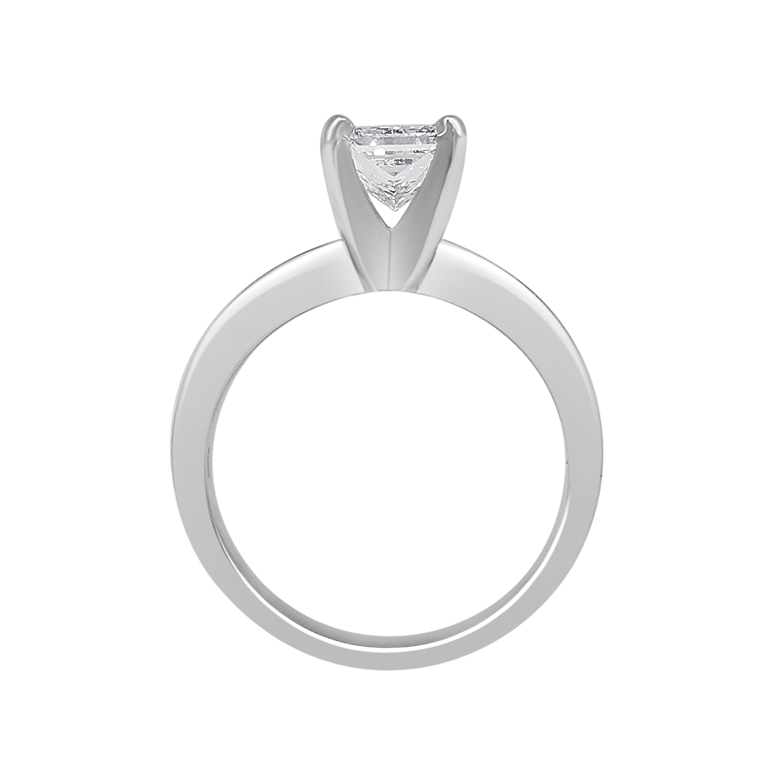 1.01 Princess Cut F/SI1 Natural Diamond Engagement Ring in 14 Karat White Gold