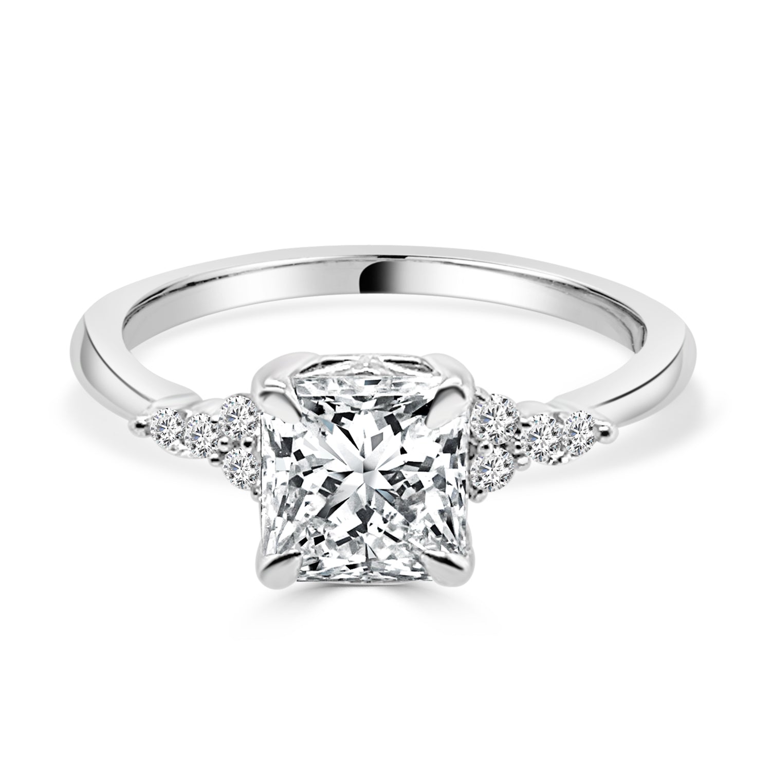 Sure! How about: 14 Karat White Gold 1.50 ct Lab Diamond Cushion Cut Engagement Ring