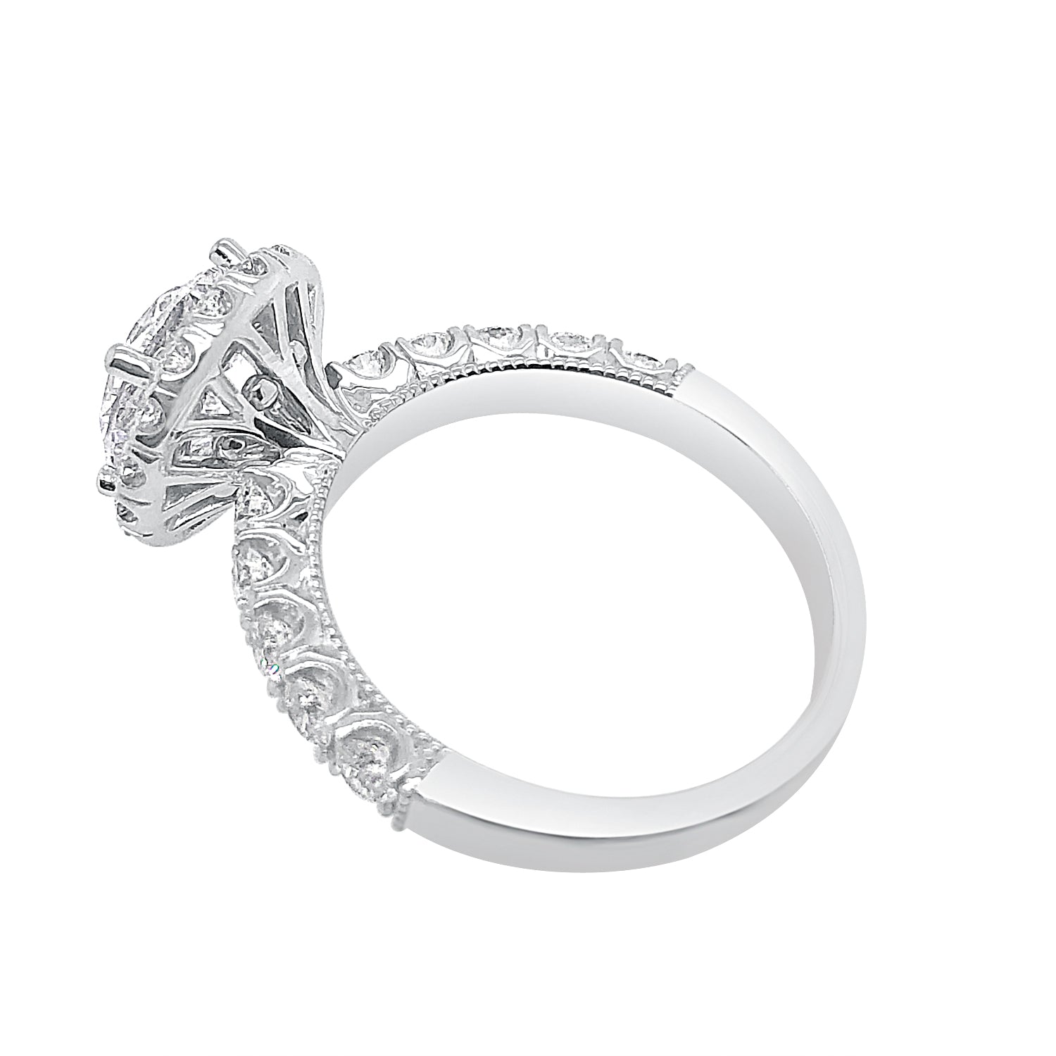 18 Karat White Gold Engagement Mounting