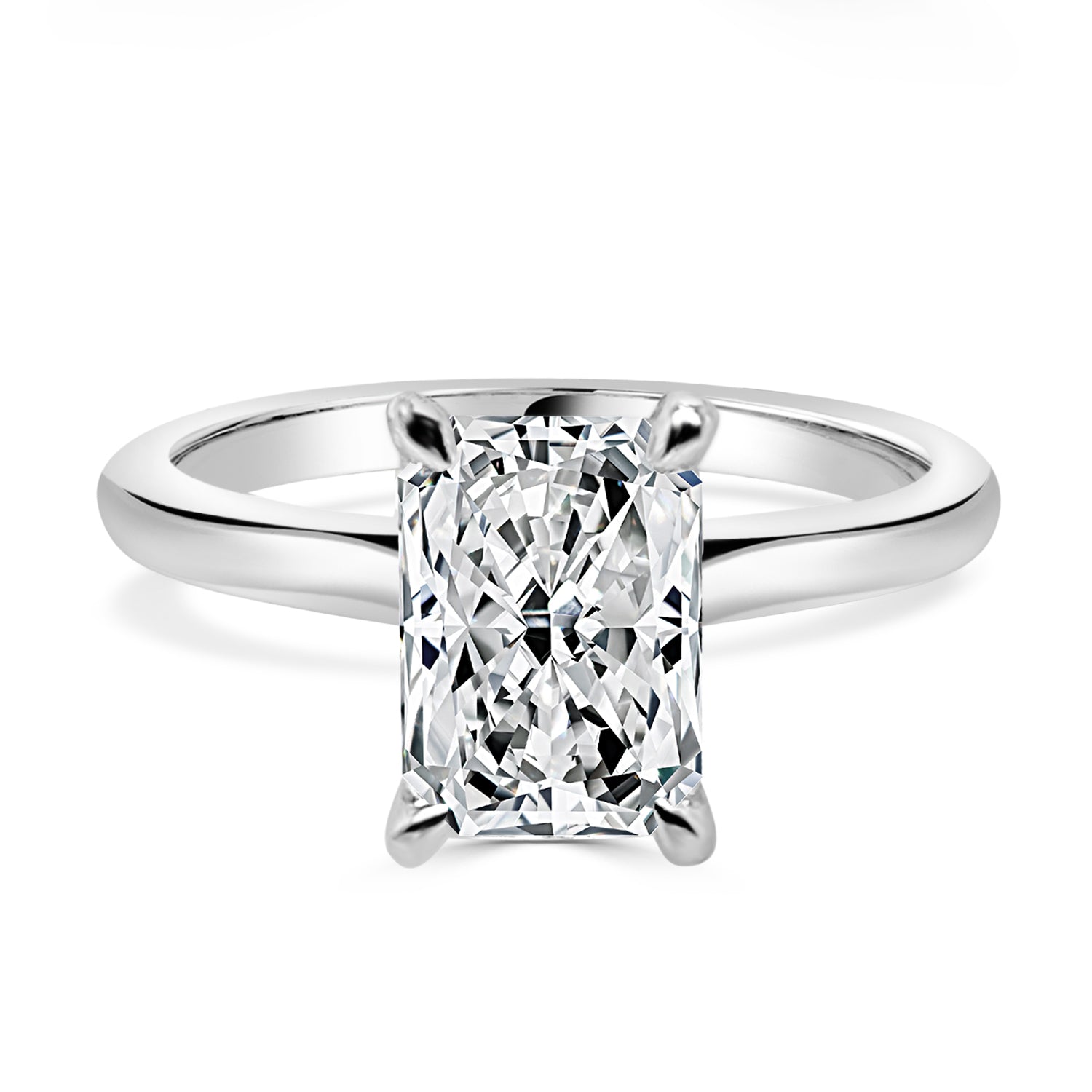 Radiant 14K White Gold Lab Diamond Engagement Ring - 2.03 Carats
