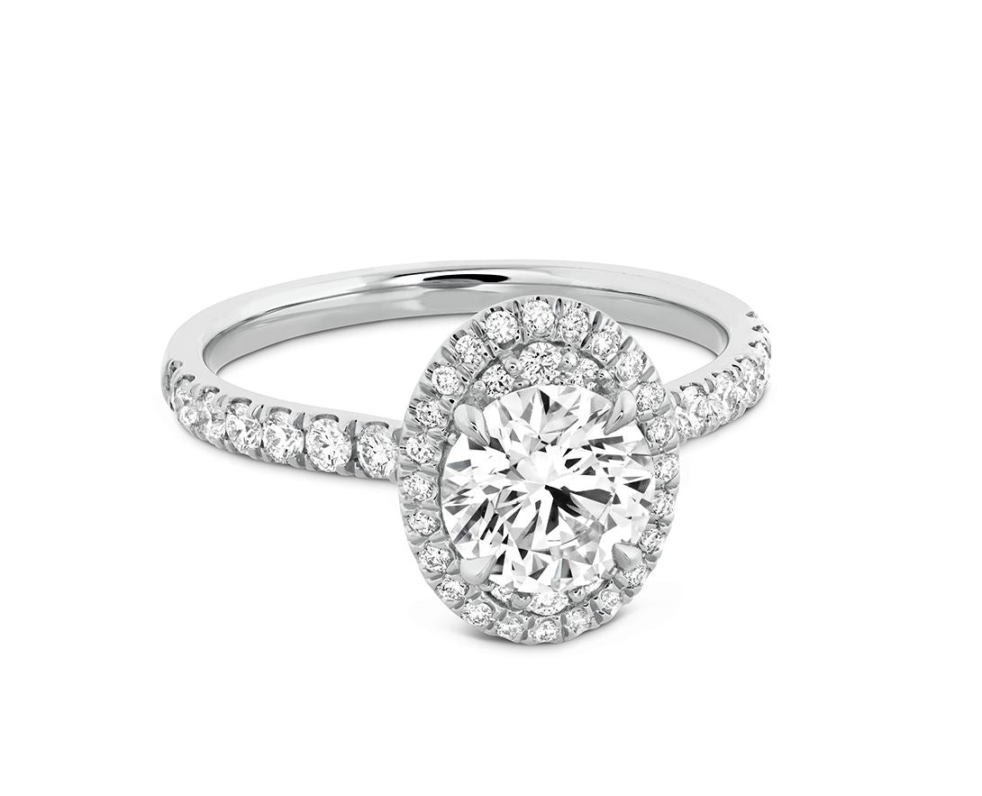 18 Karat White Gold Oval Juliette Engagement Mounting