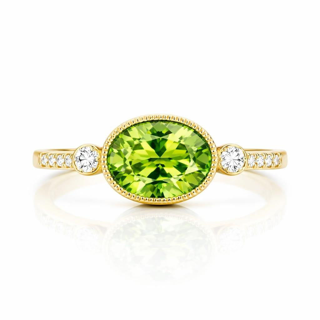 14 Karat Yellow Gold Milgrain Bezel Ring