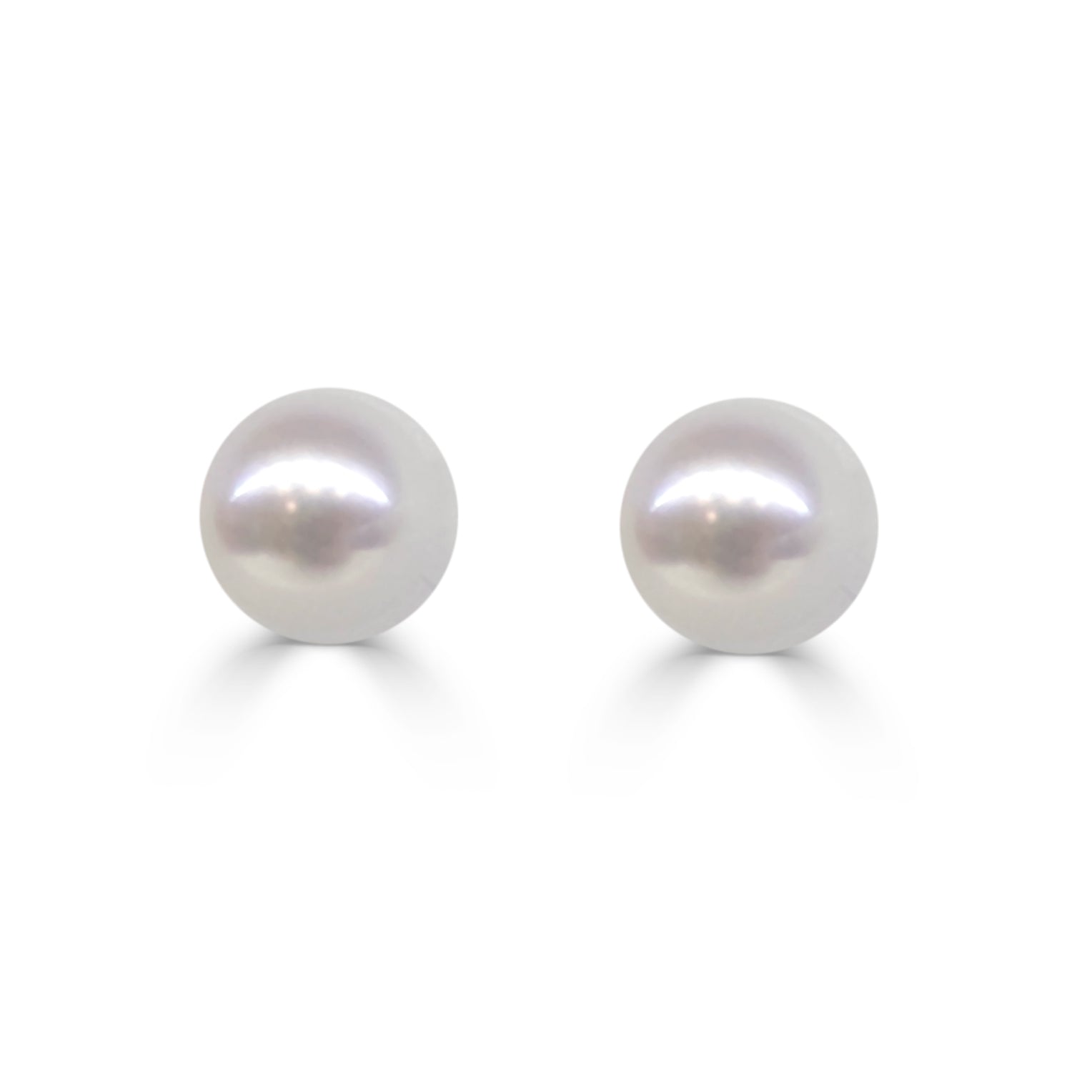 Sterling Silver Button Pearl Earrings