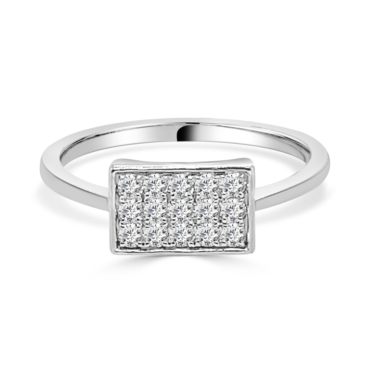 14 Karat White Gold Ring with Natural Diamond 0.22 Carat