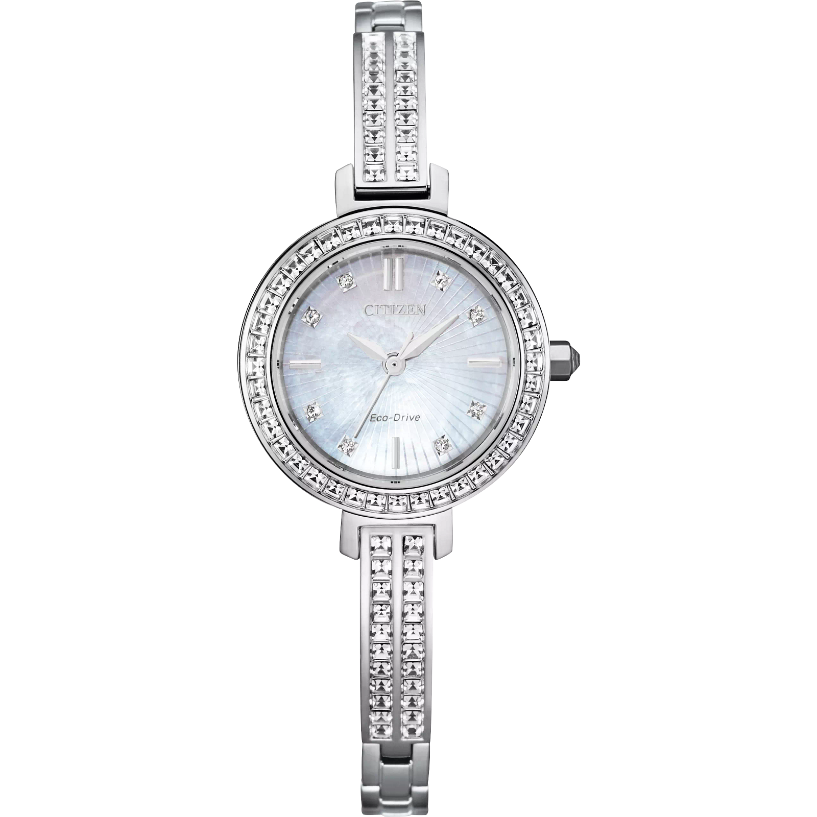 Citizen Ladies Silhouette Crystal Stainless Steel Watch with Mother of Pearl Dial