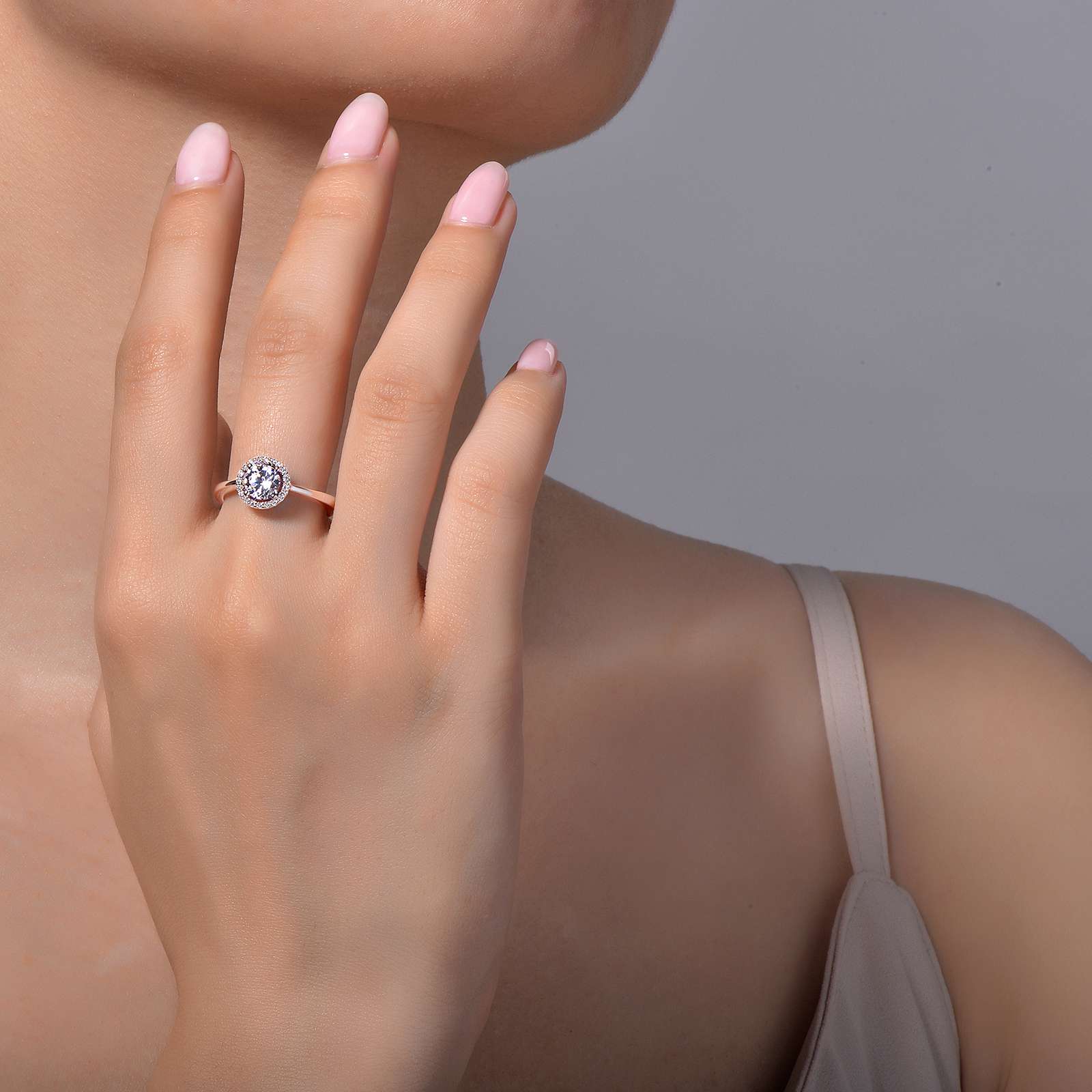 Lassaire 1.05 Carat April Birthstone Ring in Platinum Coated Sterling Silver