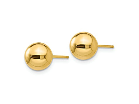 14 Karat Yellow Gold Estate Ball Stud Earrings