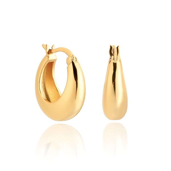 Sparkling Elegance: Graduated Domed Gold Plated Sterling Silver Earrings