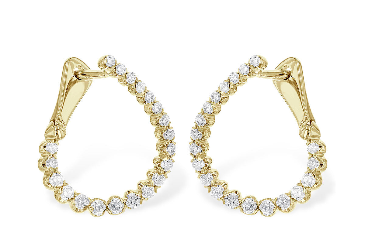Teardrop Diamond Earrings in 14 Karat Yellow Gold - 0.50 Carats