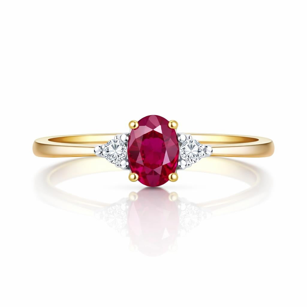Elegant 10TT Ruby and Diamond Ring