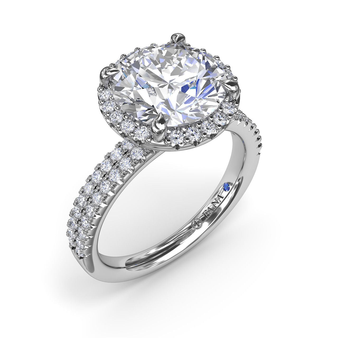 Sure! How about 14 Karat White Gold Double Row Round Engagement Mounting?
