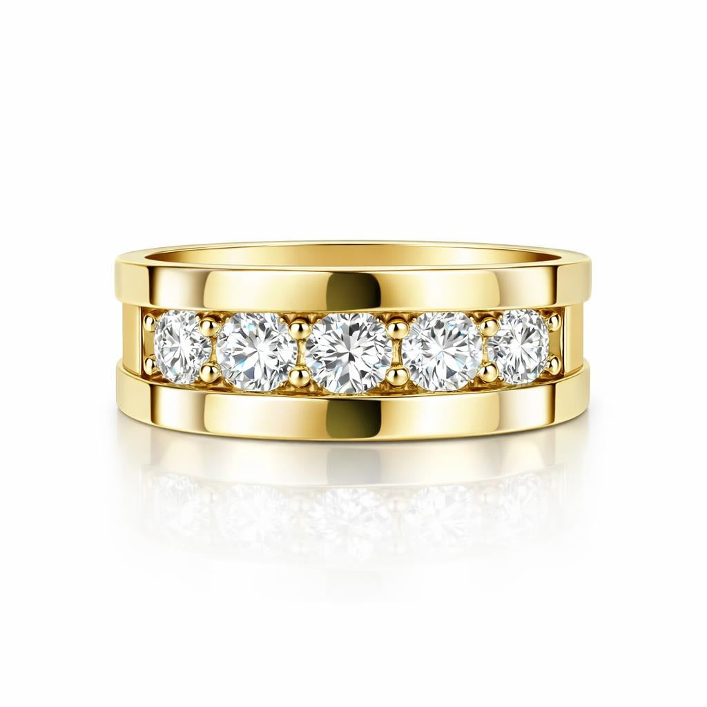 14 Karat Yellow Gold Channel Set Ring