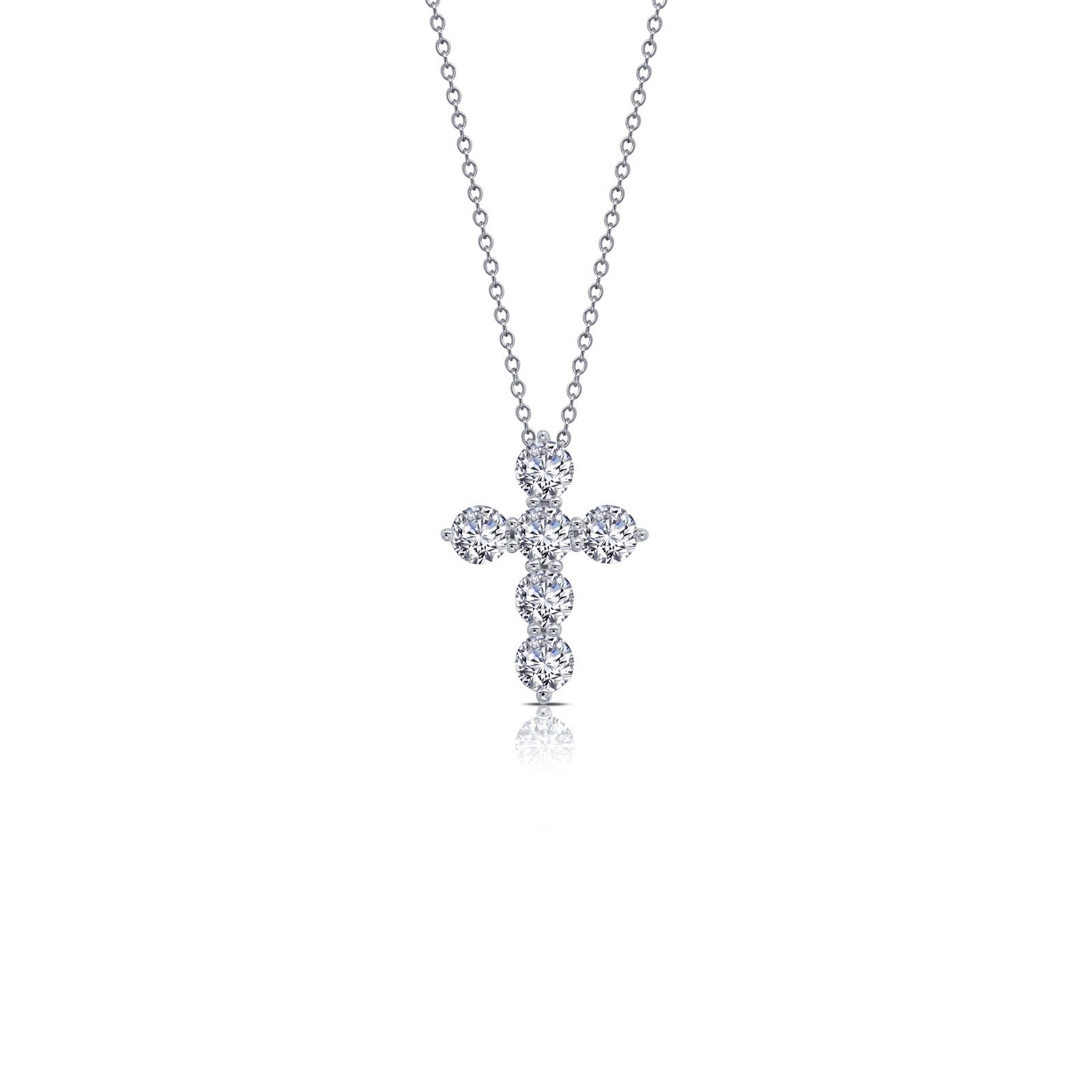 Lassaire Sterling Silver Cross Necklace - 1.02 Carats