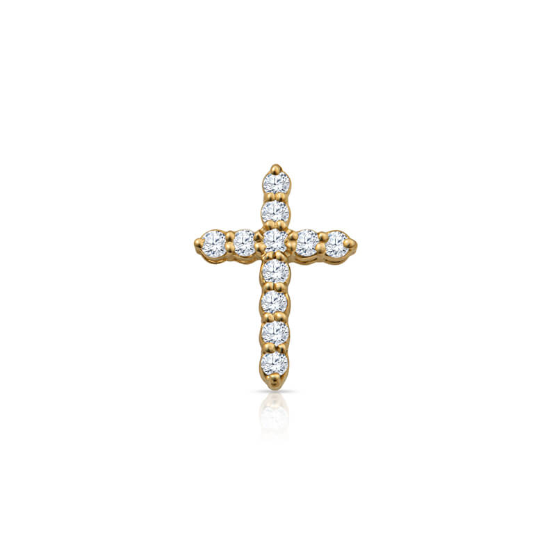 14K Yellow Gold Diamond Slider Pendant Necklace with Natural Round Shape Diamond (0.98 ct)