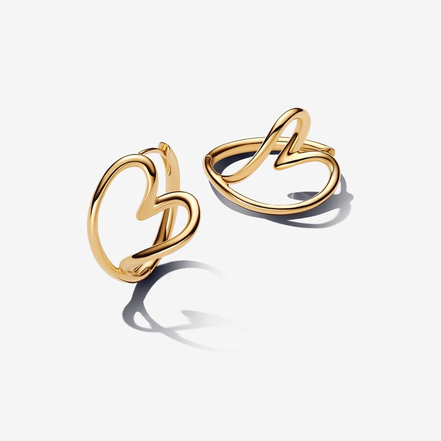Organically Shaped Heart Earrings