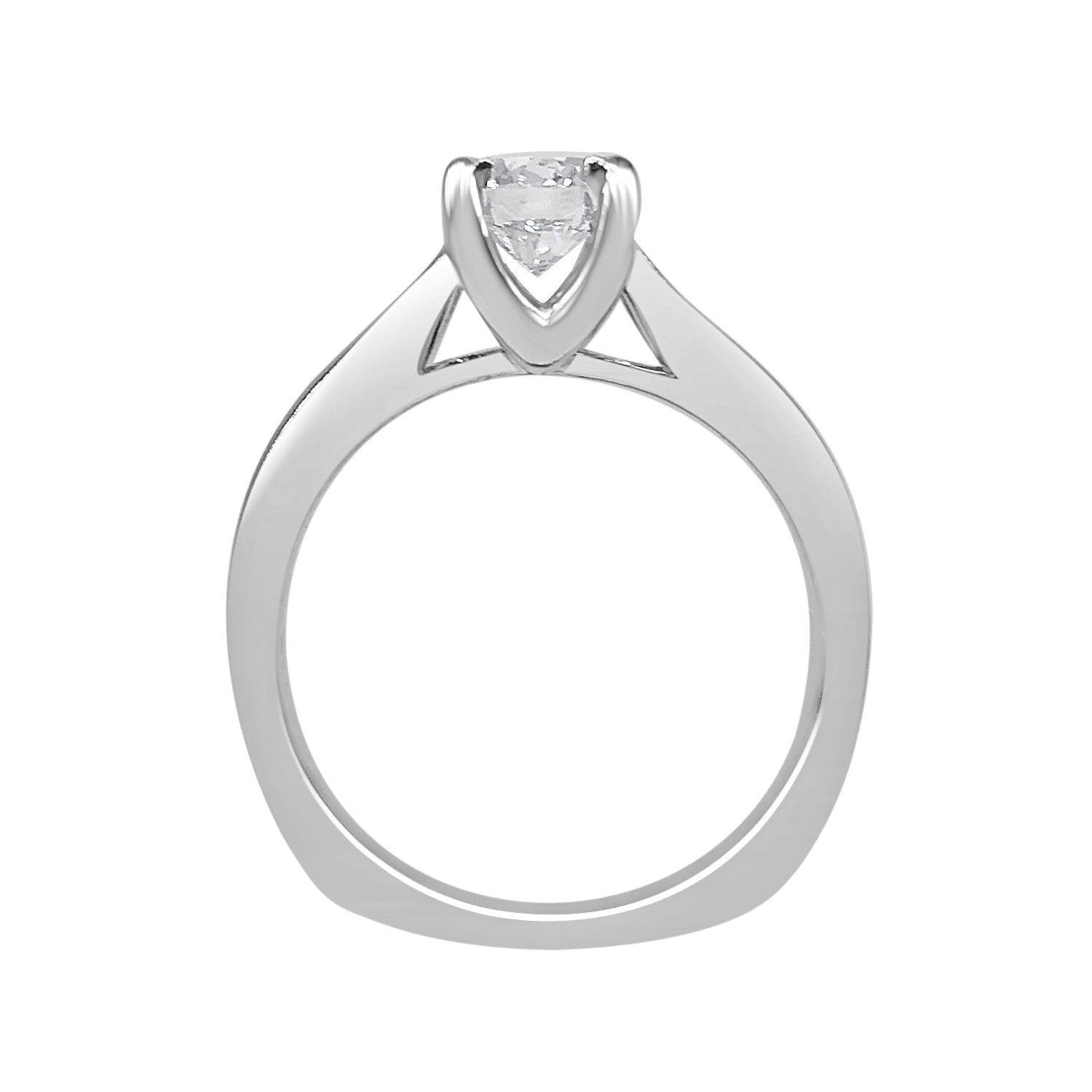 Diana Hof 18 Karat White Gold Engagement Ring with 0.81ct Round Natural Diamond