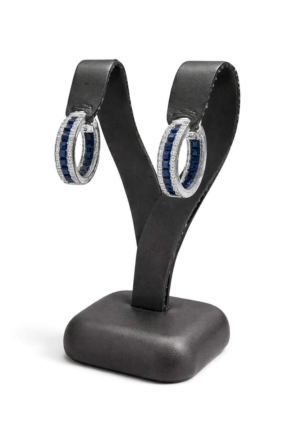 Inside Out 14K White Gold Blue Sapphire Baguette Earrings - 2.09 Carat