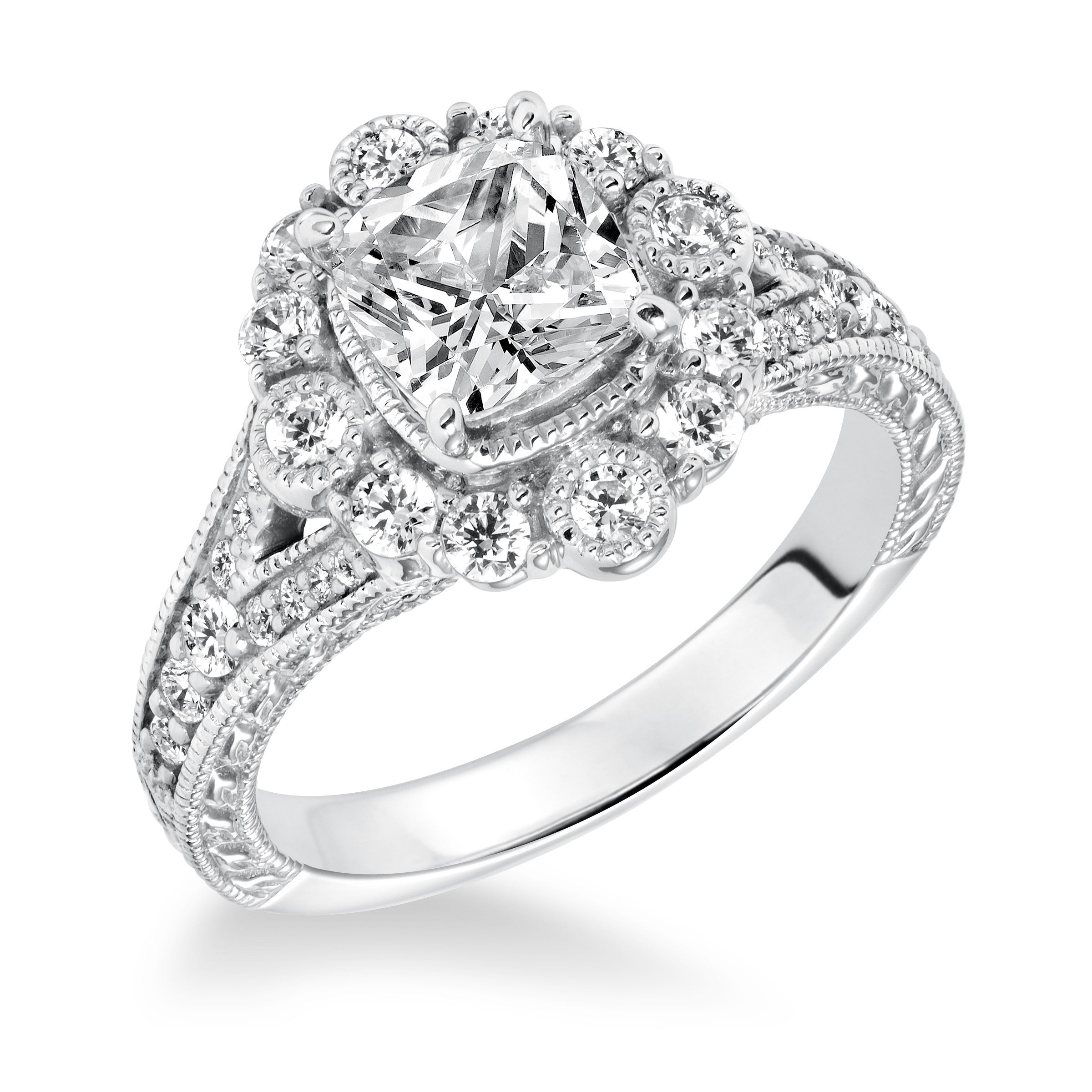 14 Karat White Gold Engagement Mounting