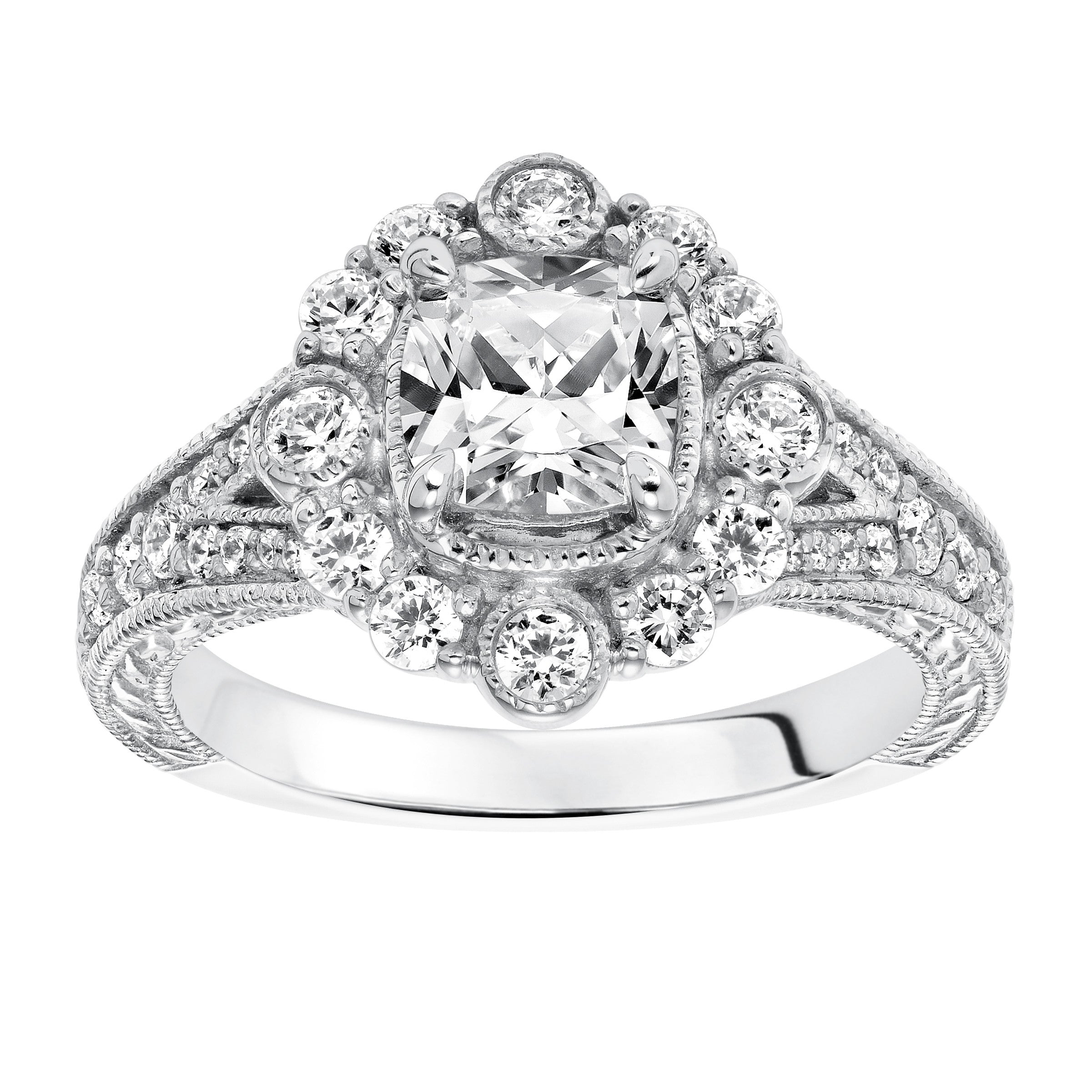 14 Karat White Gold Engagement Mounting