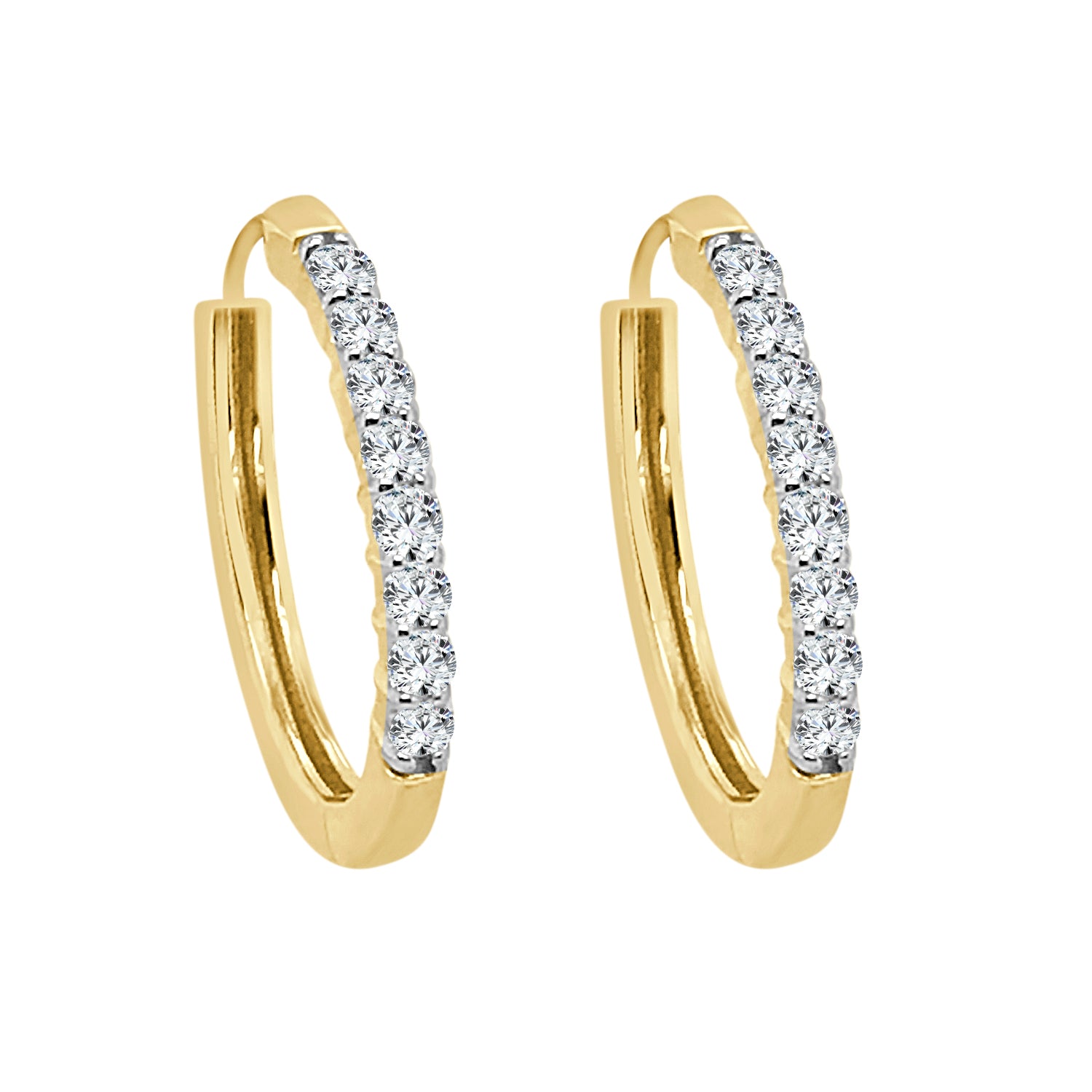 14K White Gold Natural Diamond Earrings - 0.49 Carats