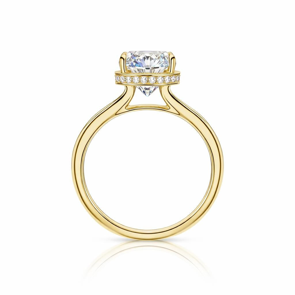 14 Karat Yellow Gold Hidden Halo Engagement Mounting