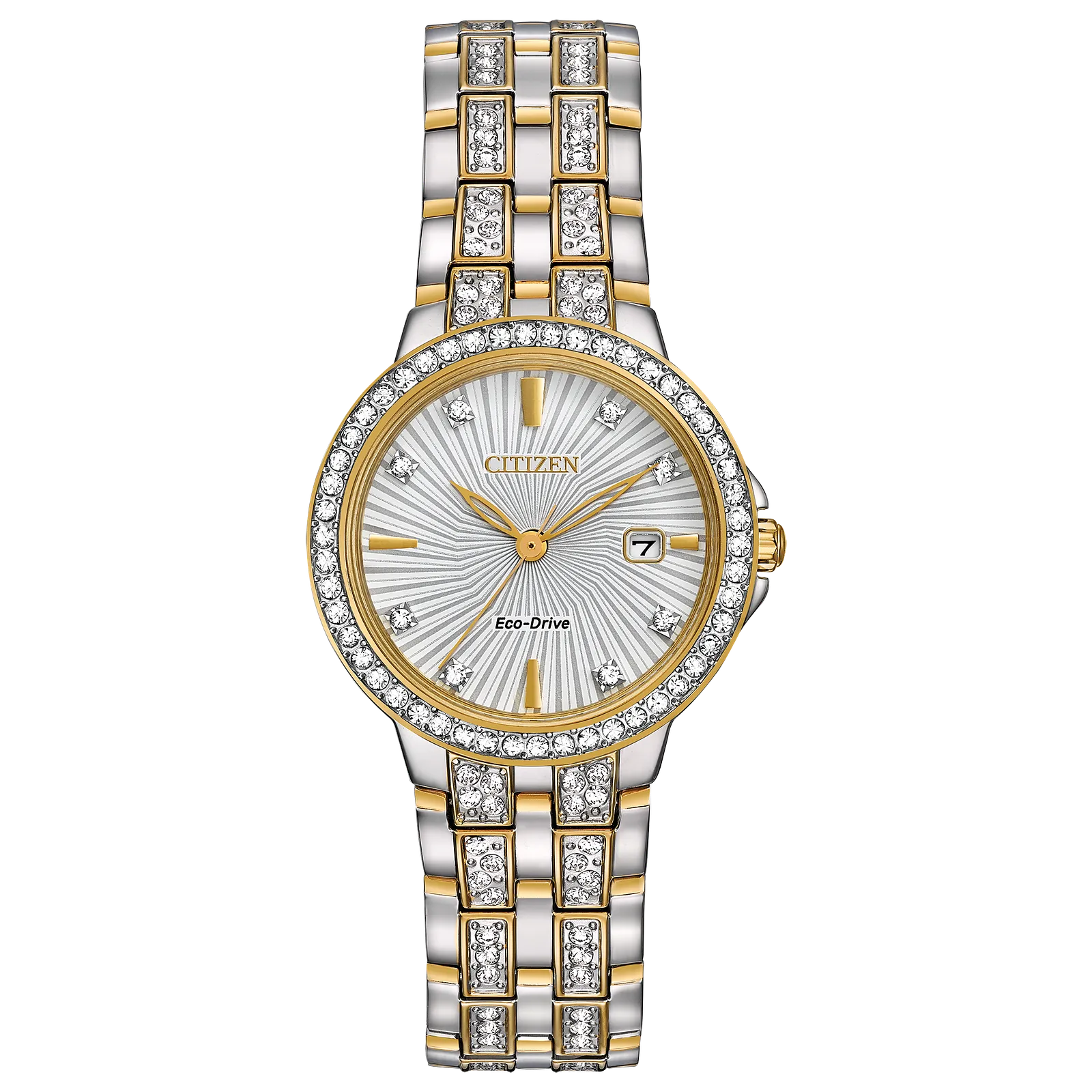 Ladies Silhouette Crystal Stainless Steel Watch