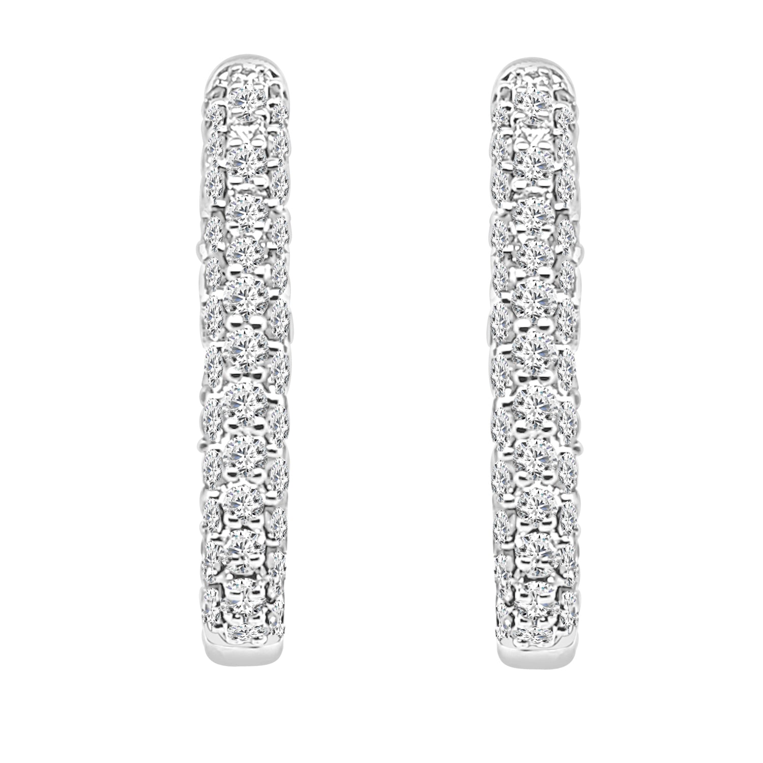 Dazzling Small Pave Earrings in 14 Karat White Gold with Natural Diamond 0.52ct