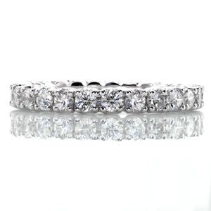 1.50 Carat Natural Diamond Wedding Band in 14 Karat White Gold