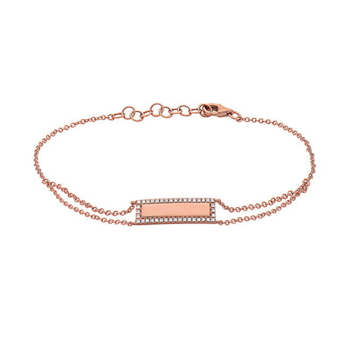 Sparkling Diamond 14 Karat Yellow Gold Bracelet - 0.12 Carat Natural Diamond Accent