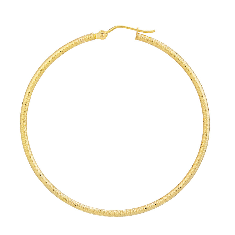 14 Karat Yellow Gold Diamond-Cut Earrings